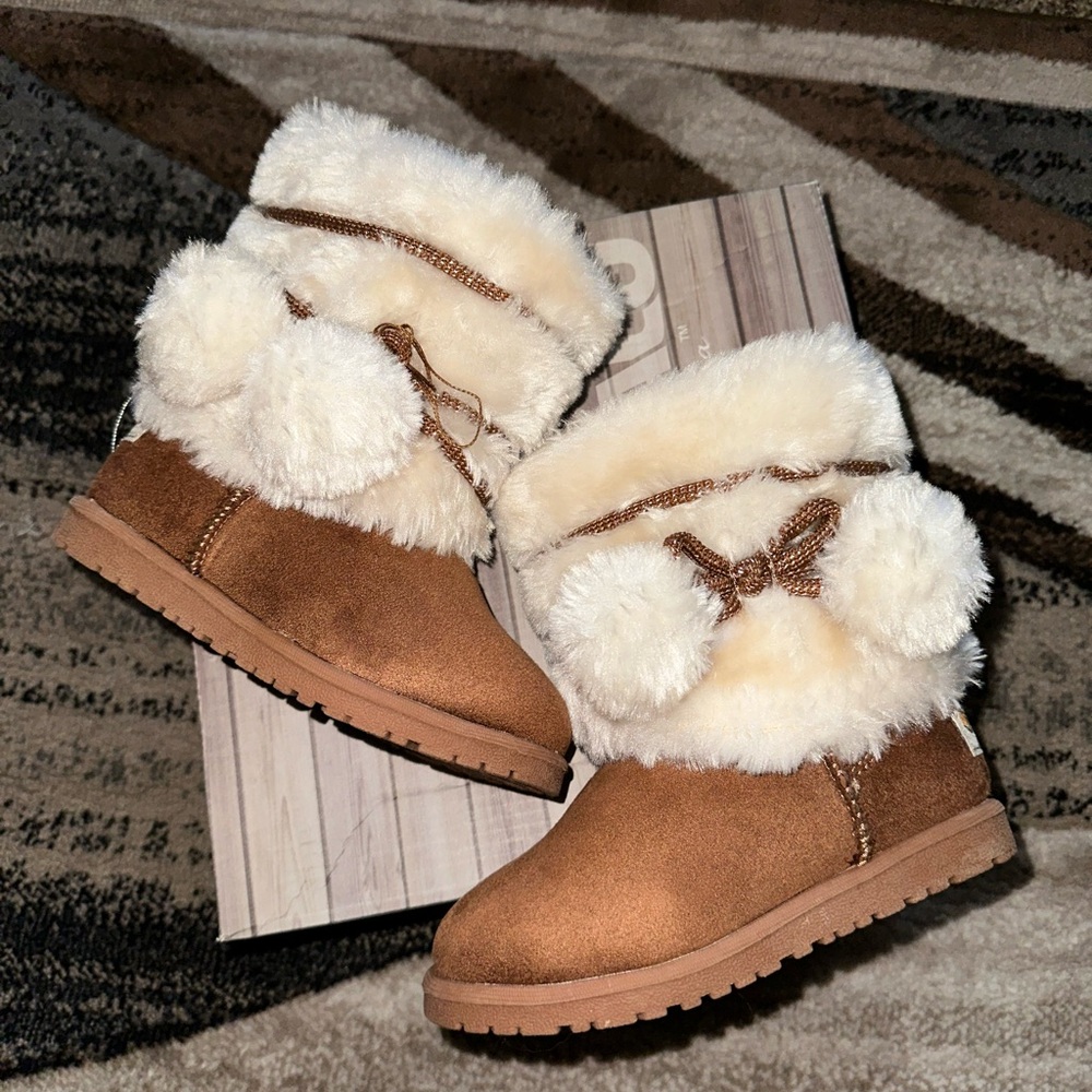 Cozy Brown and Cream Fur Boots